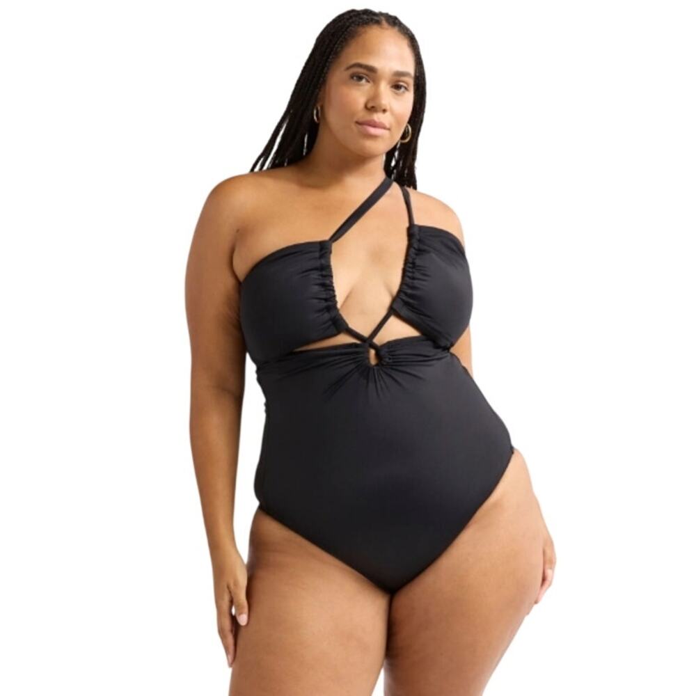 Sofia by Sofia Vergara Claudia One Piece Swimsuit, Rich Black, Size XL, NWT